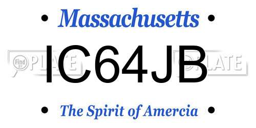 IC64JB Massachusetts License Plate