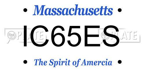 IC65ES Massachusetts License Plate