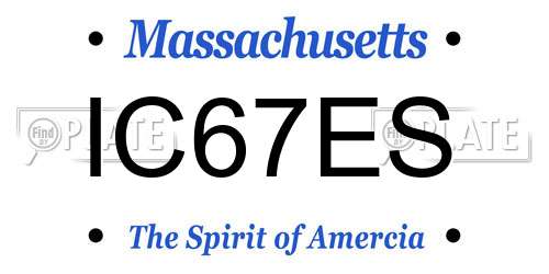 IC67ES Massachusetts License Plate