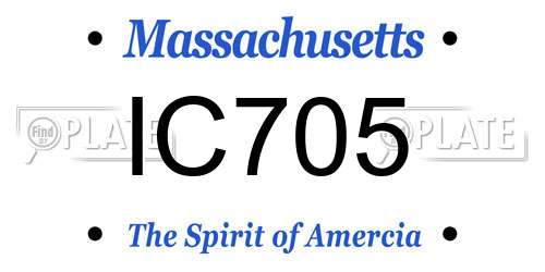 IC705 Massachusetts License Plate
