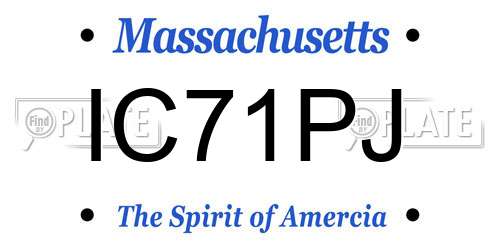 IC71PJ Massachusetts License Plate