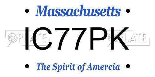 IC77PK Massachusetts License Plate