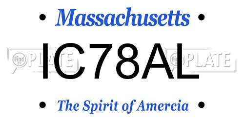 IC78AL Massachusetts License Plate