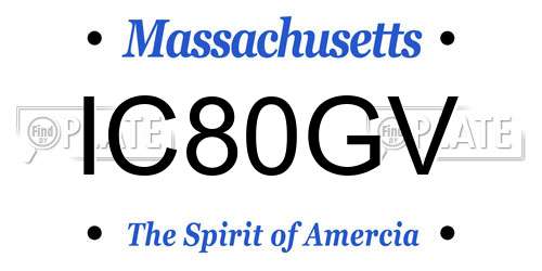 IC80GV Massachusetts License Plate