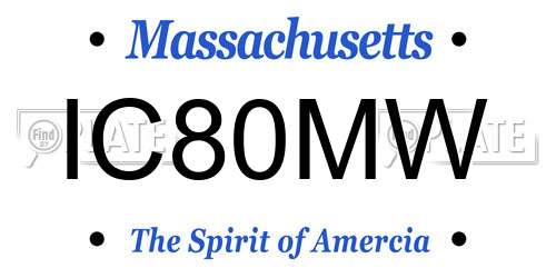 IC80MW Massachusetts License Plate