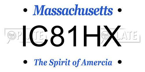 IC81HX Massachusetts License Plate