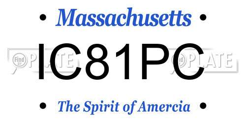 IC81PC Massachusetts License Plate