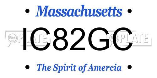 IC82GC Massachusetts License Plate