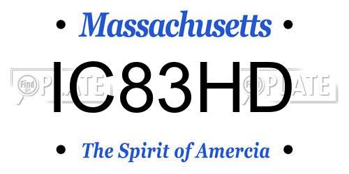 IC83HD Massachusetts License Plate