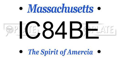 IC84BE Massachusetts License Plate