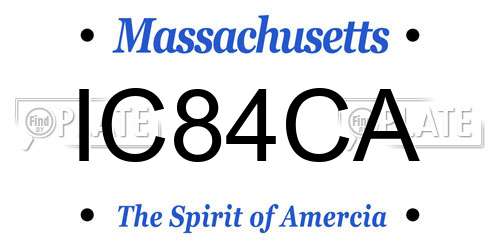 IC84CA Massachusetts License Plate