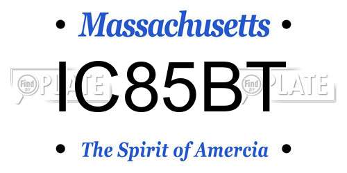 IC85BT Massachusetts License Plate