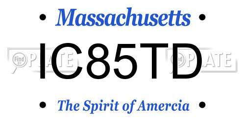 IC85TD Massachusetts License Plate