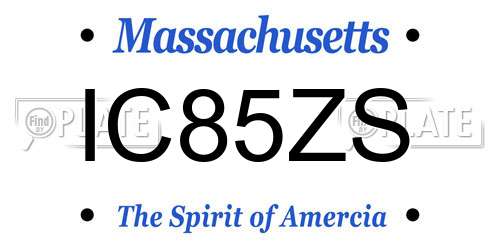 IC85ZS Massachusetts License Plate