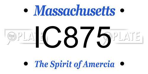 IC875 Massachusetts License Plate