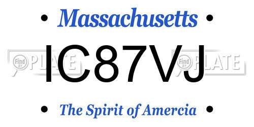 IC87VJ Massachusetts License Plate