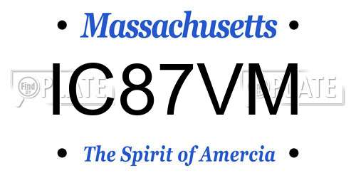 IC87VM Massachusetts License Plate