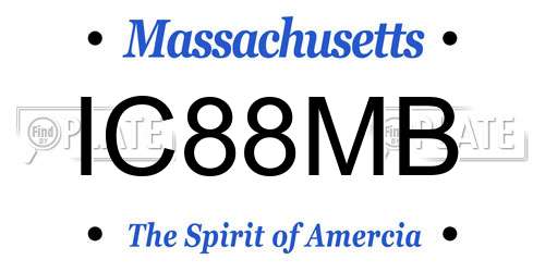 IC88MB Massachusetts License Plate