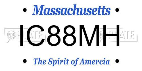 IC88MH Massachusetts License Plate