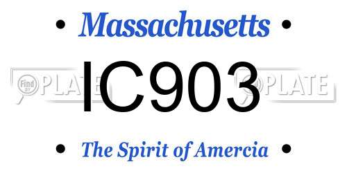 IC903 Massachusetts License Plate