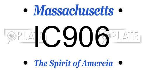IC906 Massachusetts License Plate