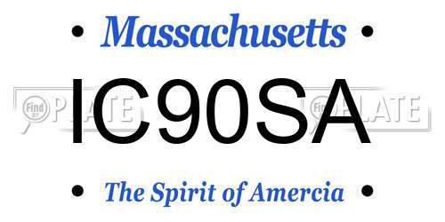 IC90SA Massachusetts License Plate