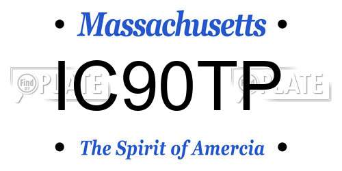 IC90TP Massachusetts License Plate