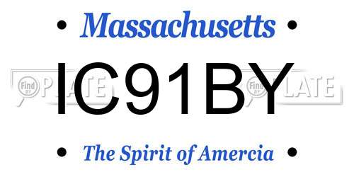 IC91BY Massachusetts License Plate