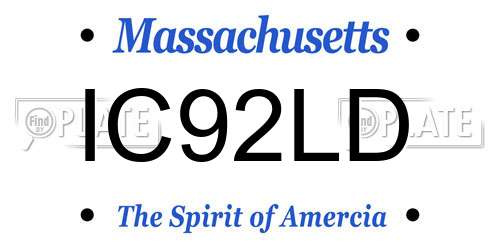 IC92LD Massachusetts License Plate