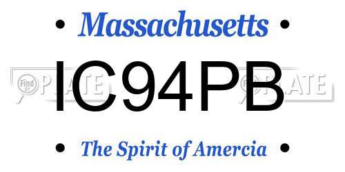IC94PB Massachusetts License Plate