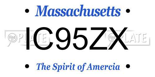 IC95ZX Massachusetts License Plate