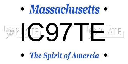 IC97TE Massachusetts License Plate