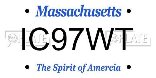 IC97WT Massachusetts License Plate