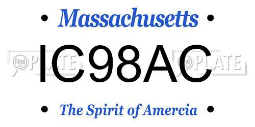 IC98AC Massachusetts License Plate