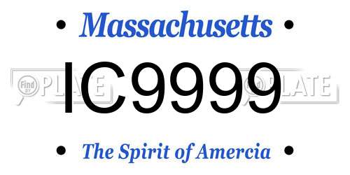 IC9999 Massachusetts License Plate