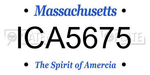 ICA5675 Massachusetts License Plate