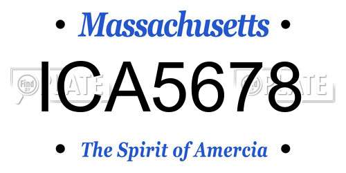 ICA5678 Massachusetts License Plate