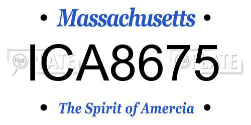 ICA8675 Massachusetts License Plate