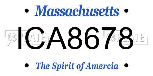 ICA8678 Massachusetts License Plate