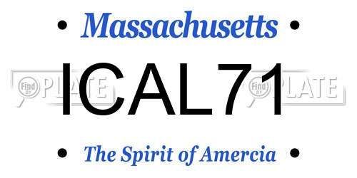 ICAL71 Massachusetts License Plate