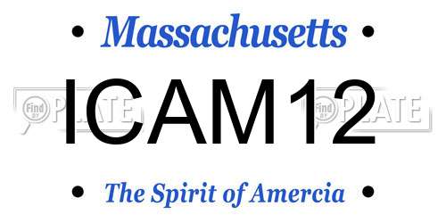ICAM12 Massachusetts License Plate