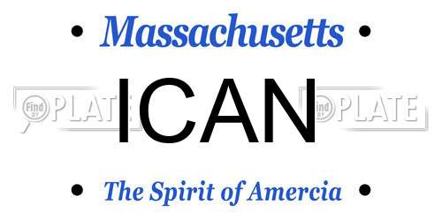 ICAN Massachusetts License Plate