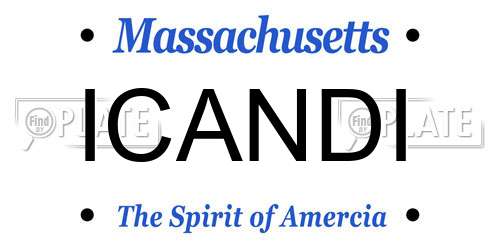 ICANDI Massachusetts License Plate