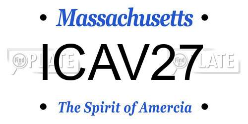 ICAV27 Massachusetts License Plate