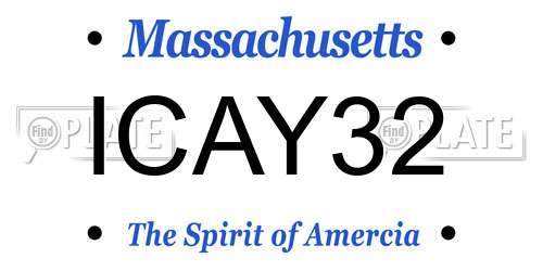 ICAY32 Massachusetts License Plate