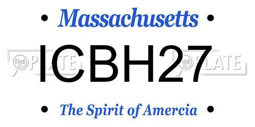 ICBH27 Massachusetts License Plate