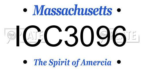 ICC3096 Massachusetts License Plate