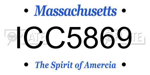 ICC5869 Massachusetts License Plate