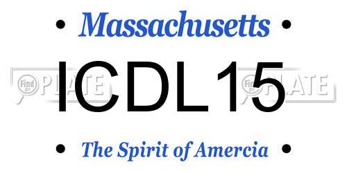 ICDL15 Massachusetts License Plate