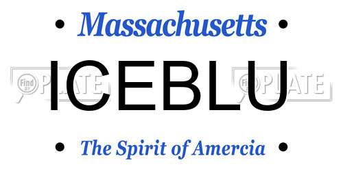 ICEBLU Massachusetts License Plate